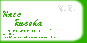 mate rucska business card